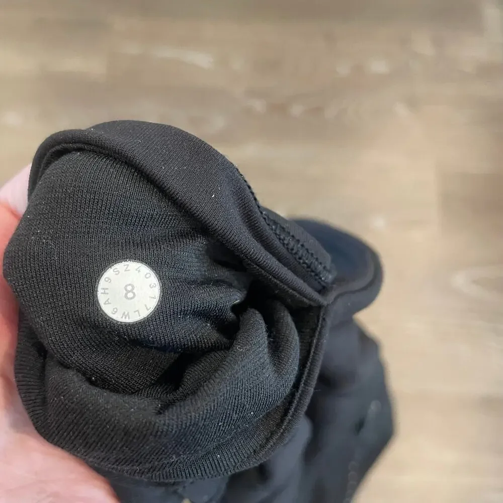 Lululemon Extra Mile Crop Reflective 23” Black Leggings Women Size 8
